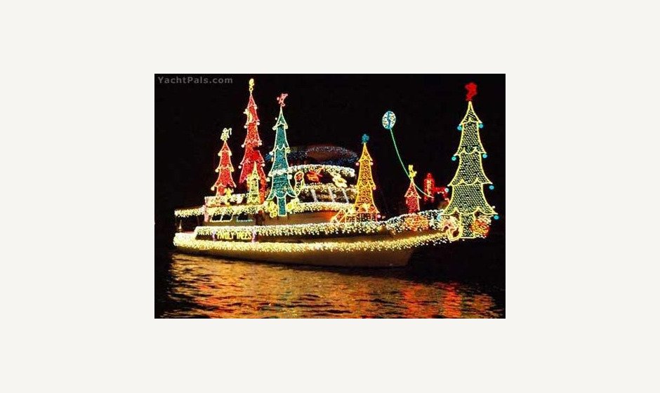 Christmas lights on boat 