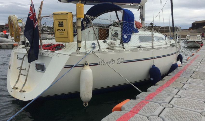 Termaric tied up outside Lyme Regis 