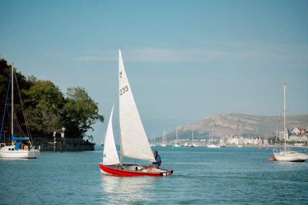 Sailing in conwy river 